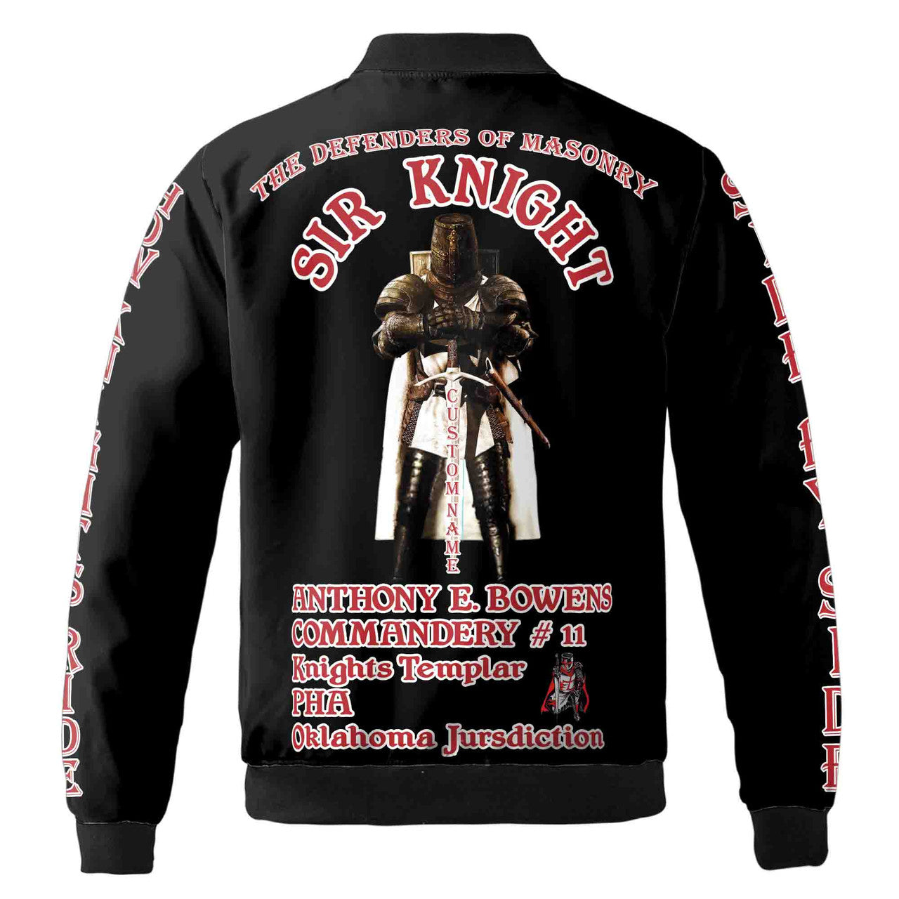 Customize The Defenders Of Masonry Sir Knight Armor of God Knight Templar PHA Unisex Bomber Jacket - FUKAMASONIC