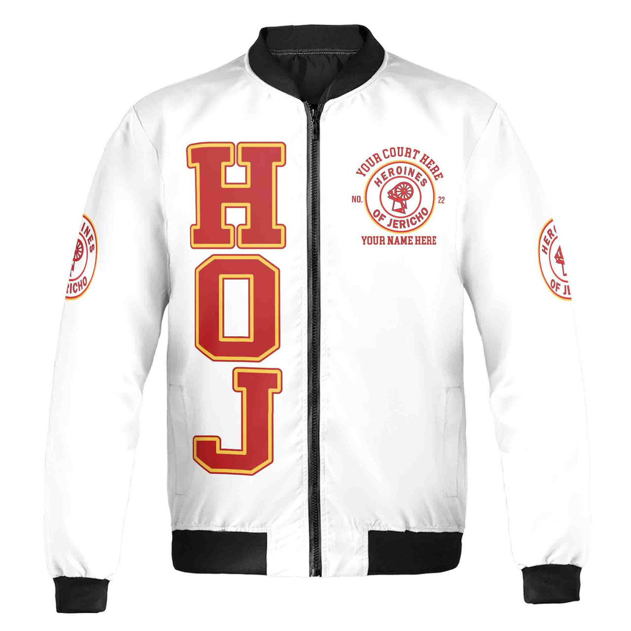 Custom Name HOI Heroines Of Jericho Freemasony OES Unisex Bomber Jacket S-5XL - FUKAMASONIC