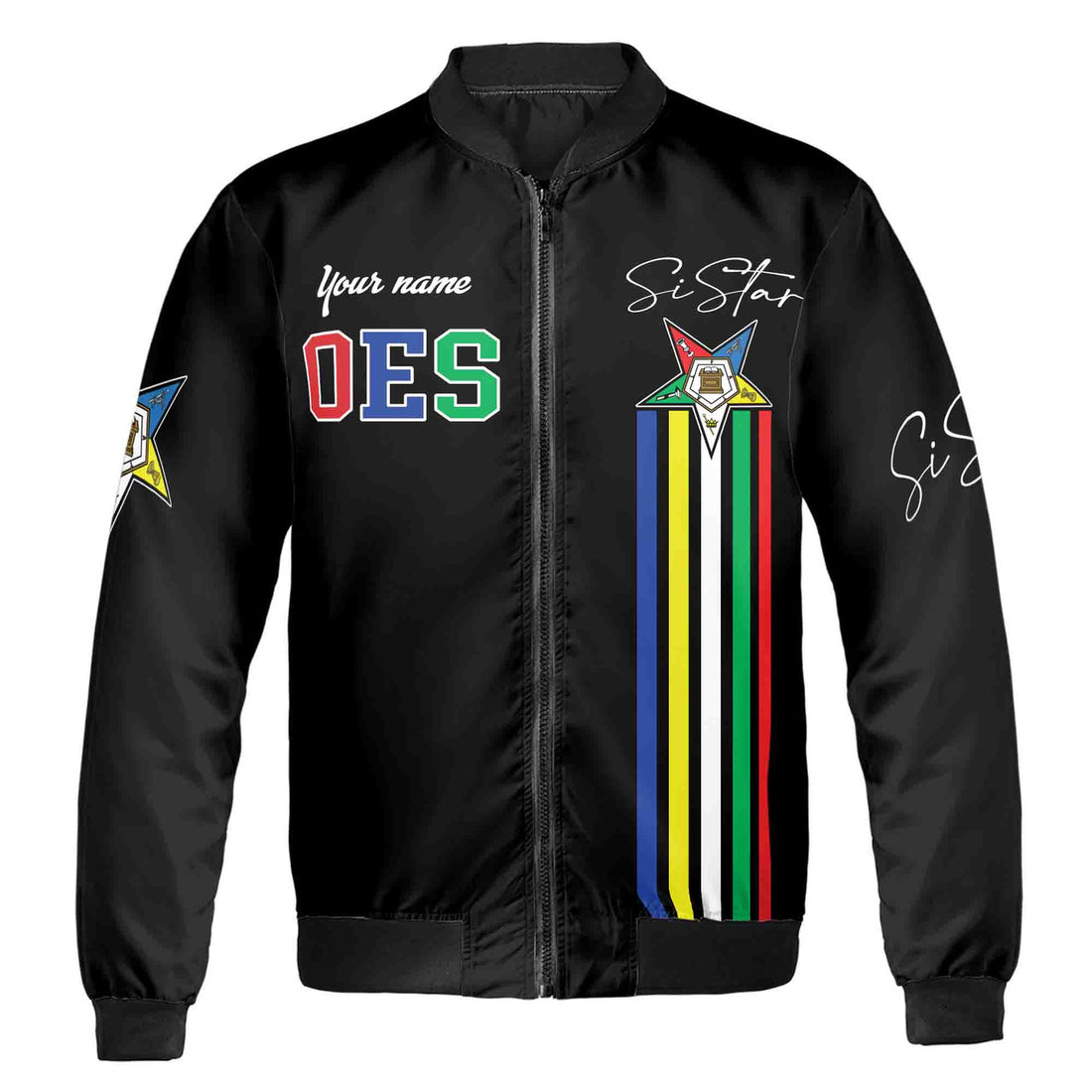 Custom Name Chapter Name Order of the Eastern Star Sistar OES AF&AM Unisex Bomber Jacket S-5XL - FUKAMASONIC