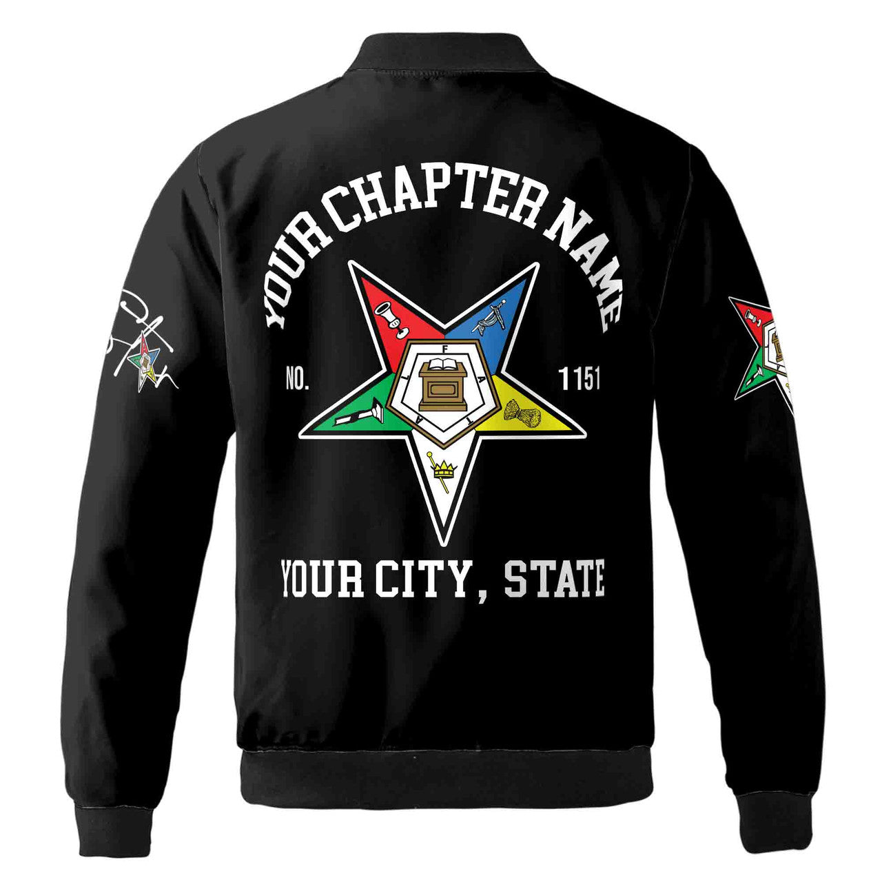Custom Name Chapter Name Order of the Eastern Star Sistar OES AF&AM Unisex Bomber Jacket S-5XL - FUKAMASONIC