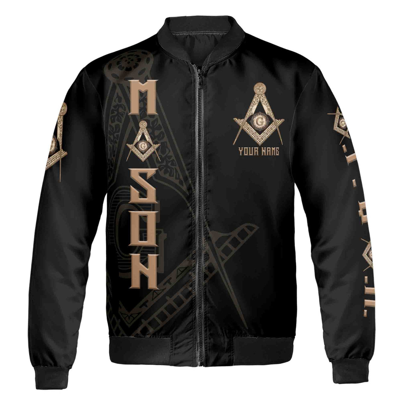 Customize Name, Lodge Name A.F. & A.M. Masonic Freemason Bomber Jacket S-5XL - FUKAMASONIC