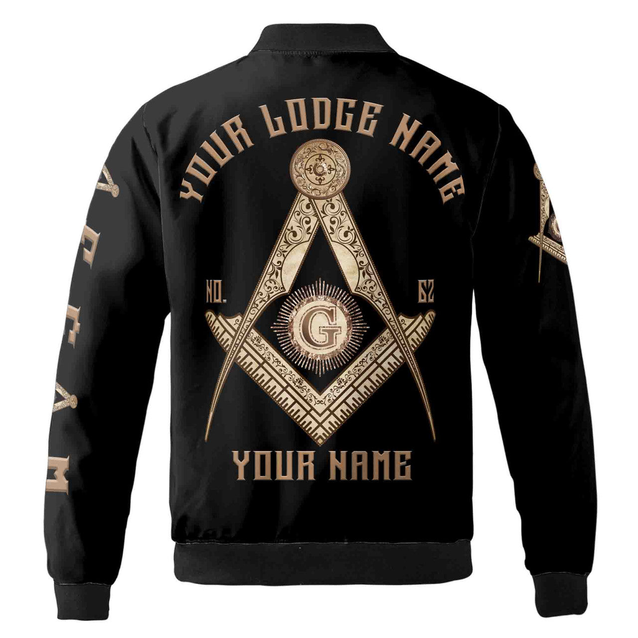 Customize Name, Lodge Name A.F. & A.M. Masonic Freemason Bomber Jacket S-5XL - FUKAMASONIC