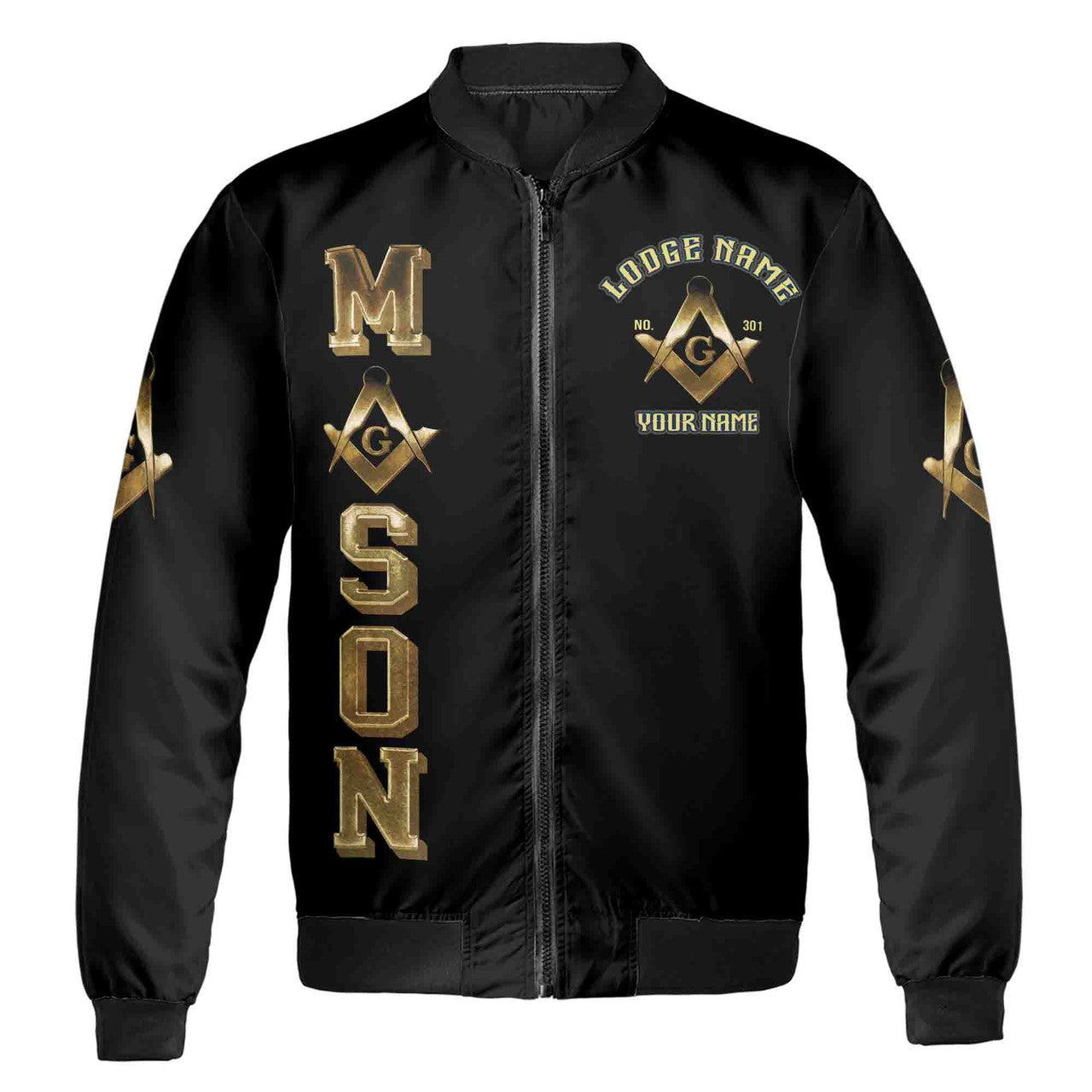 Customize Name Lodge Name Fremasonry Masonic PHA Unisex Bomber Jacket S-5XL - FUKAMASONIC