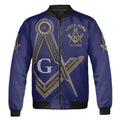 Custom Name Lodge Name Fremasonry We Meet Upon The Level Masonic Bomber Jacket - FUKAMASONIC