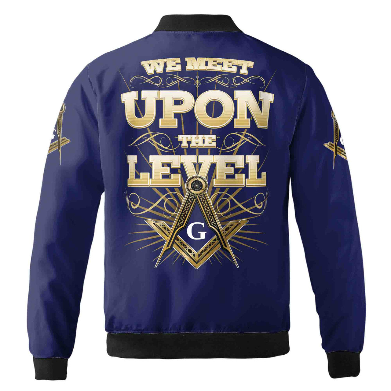 Custom Name Lodge Name Fremasonry We Meet Upon The Level Masonic Bomber Jacket - FUKAMASONIC