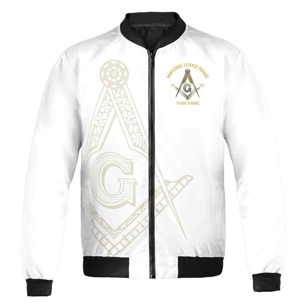 Customize Lodge Name, Name and Number PHA Freemasonry Masonic Bomber Jacket - FUKAMASONIC