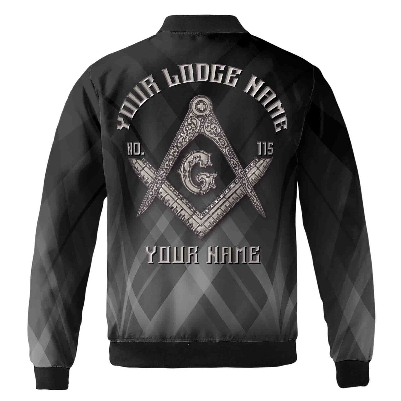 Customize Name Lodge Name Masonic Freemasonry Emblem Mason Unisex Bomber Jacket - FUKAMASONIC