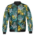 Customize Name Masonic Freemasonry Lodge Tropical Plants Bomber Jacket S-5XL - FUKAMASONIC