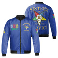Custom Name Chapter Name OES Order Of The Eastern Star Sisters In Service Bomber Jacket - FUKAMASONIC