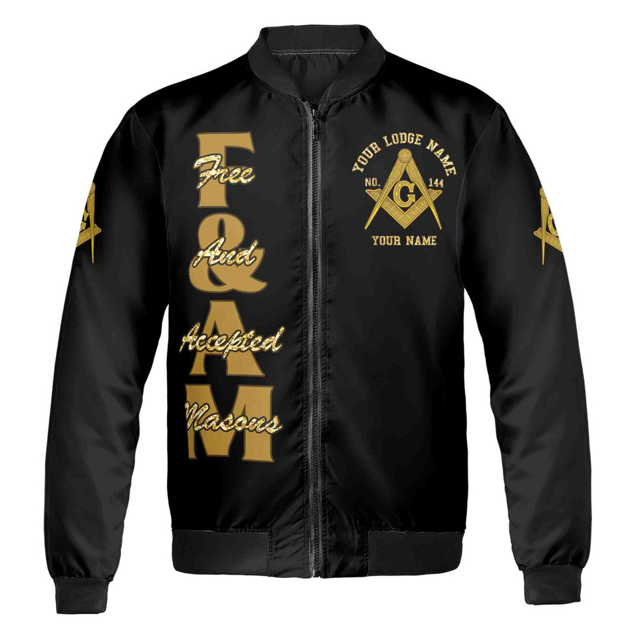 Customize Name F. & A.M. Father of All PHA Freemasonry Masonic Bomber Jacket - FUKAMASONIC
