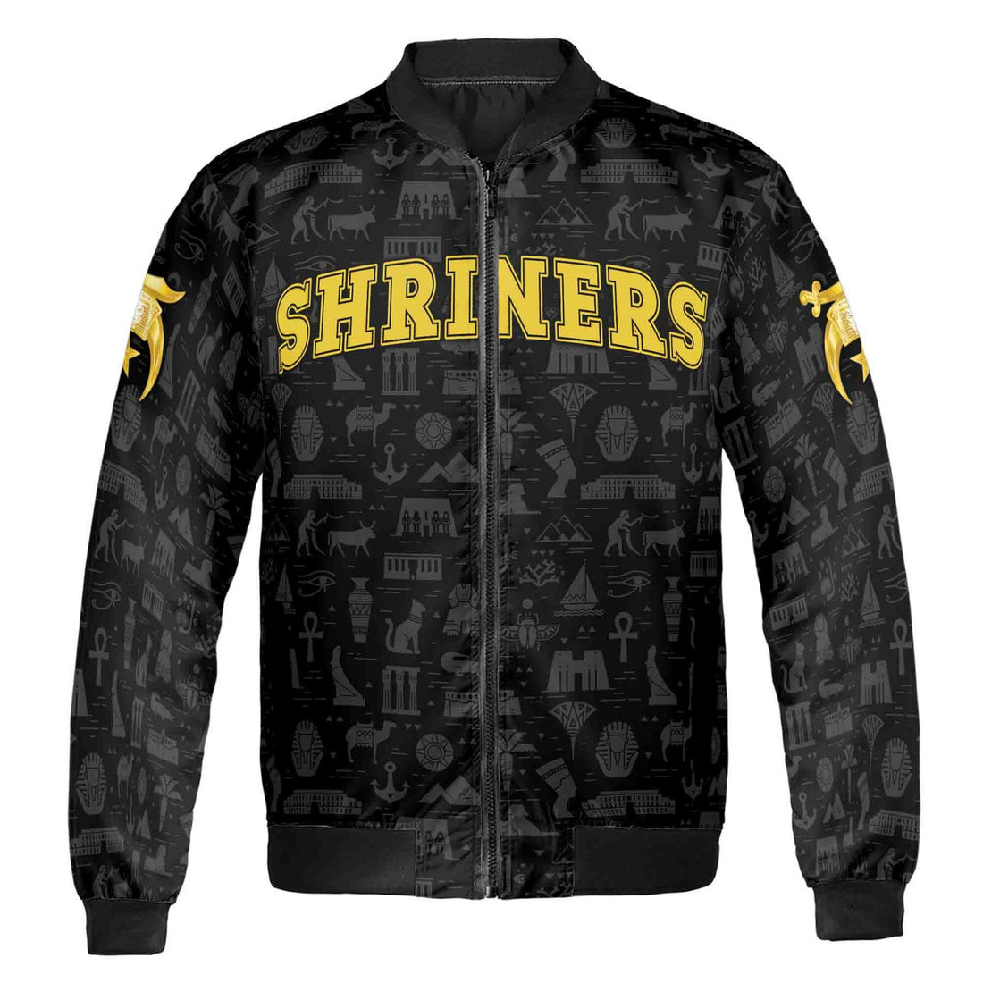 Custom Name Temple Shriners Noble Ancient Freemason Unisex Bomber Jacket S-5XL - FUKAMASONIC