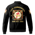 Customize Name Masonic Knights Templar Commandery Freemasonry Bomber Jacket S-5XL - FUKAMASONIC
