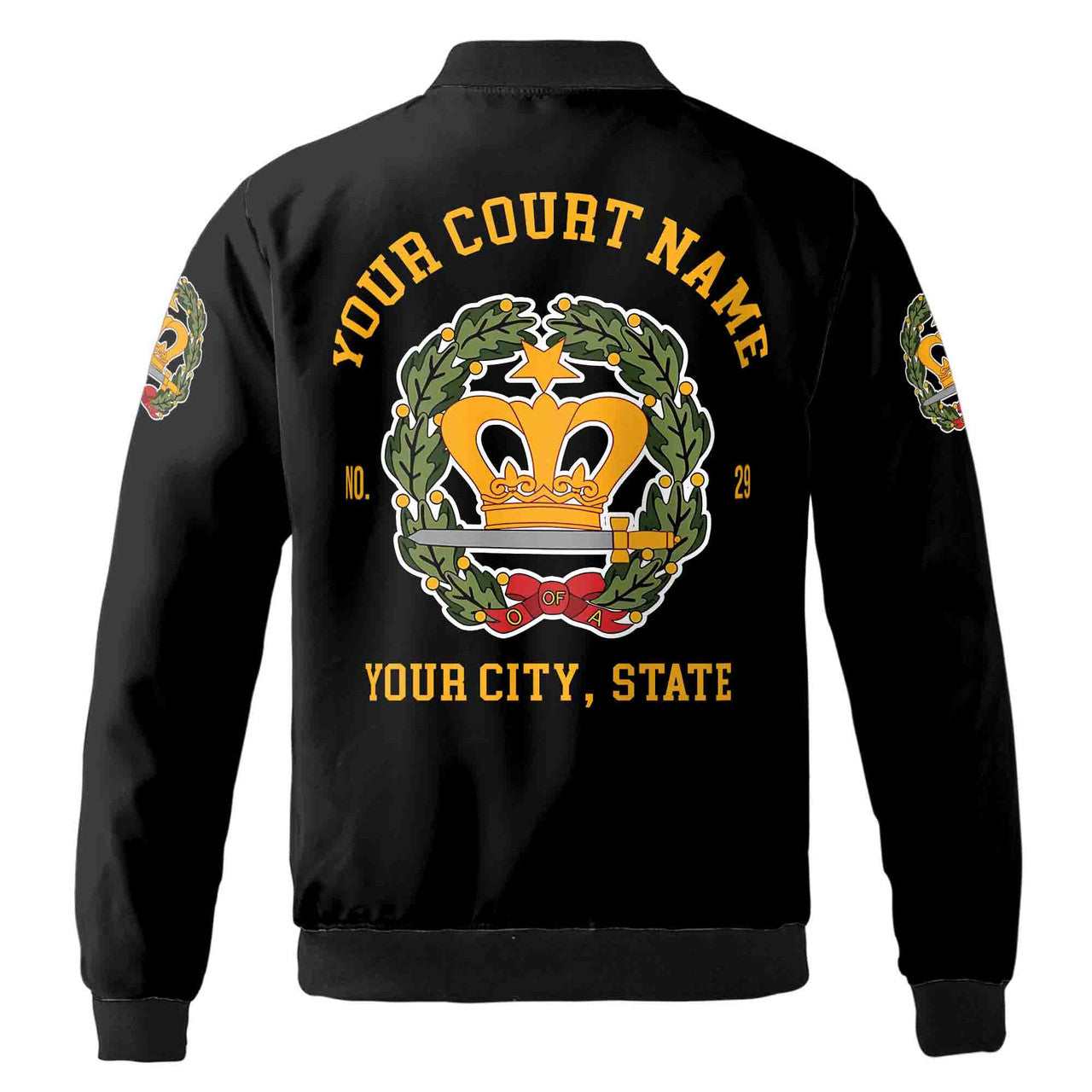 Custom Name Court Order of the Amaranth Emblem Unisex Bomber Jacket S-5XL - FUKAMASONIC