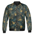 Customize Masonic Master Mason Tropical Palm Leafs Bomber Jacket S-5XL - FUKAMASONIC