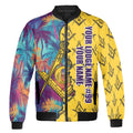 Custom Masonic Freemasonry Hawai Tropical Pattern Bomber Jacket S-5XL - FUKAMASONIC
