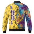 Custom Masonic Freemasonry Hawai Tropical Pattern Bomber Jacket S-5XL - FUKAMASONIC