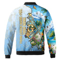 Custom Masonic Freemasonry Blue Tropical Nature Bomber Jacket S-5XL - FUKAMASONIC