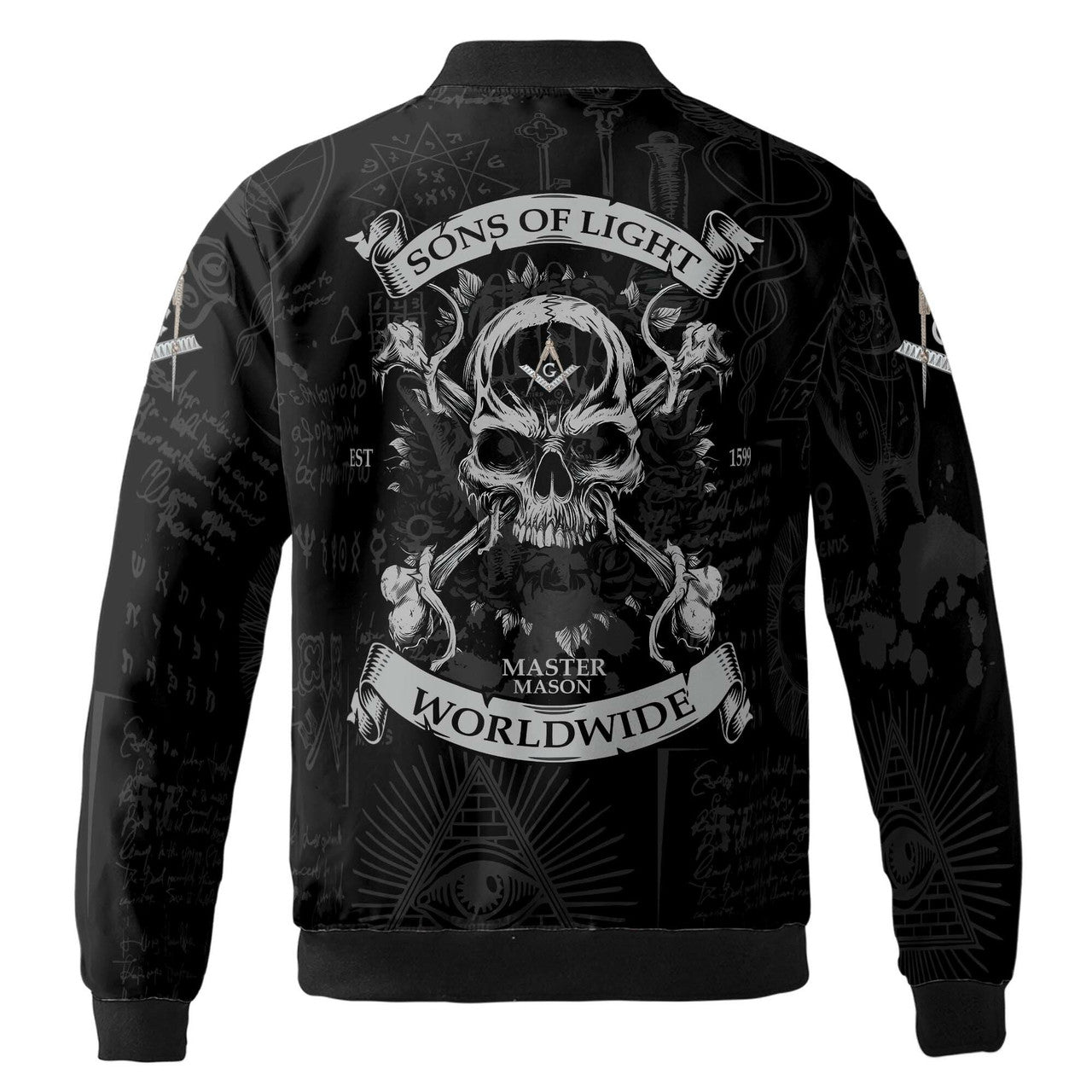 Custom Name Master Mason Sons of The Light Worldwide Bomber Jacket S-5XL - FUKAMASONIC