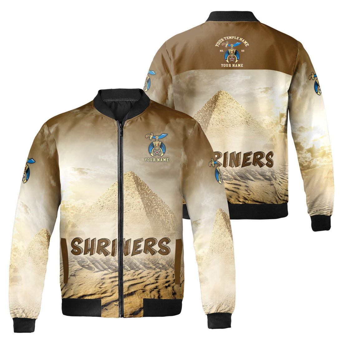 Personalized Egypt Desert Shrines Noble Bomber Jacket S-5XL - FUKAMASONIC