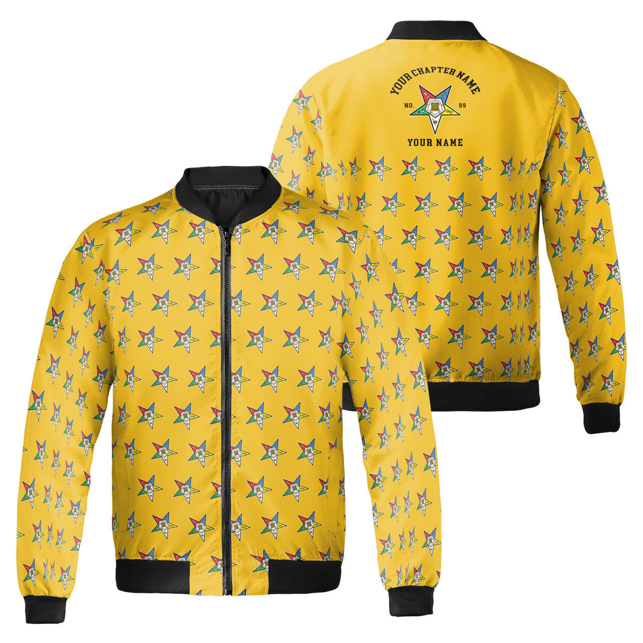 Custom OES Order of The Eastern Star Masonic Multi-color Bomber Jacket S-5Xl - FUKAMASONIC