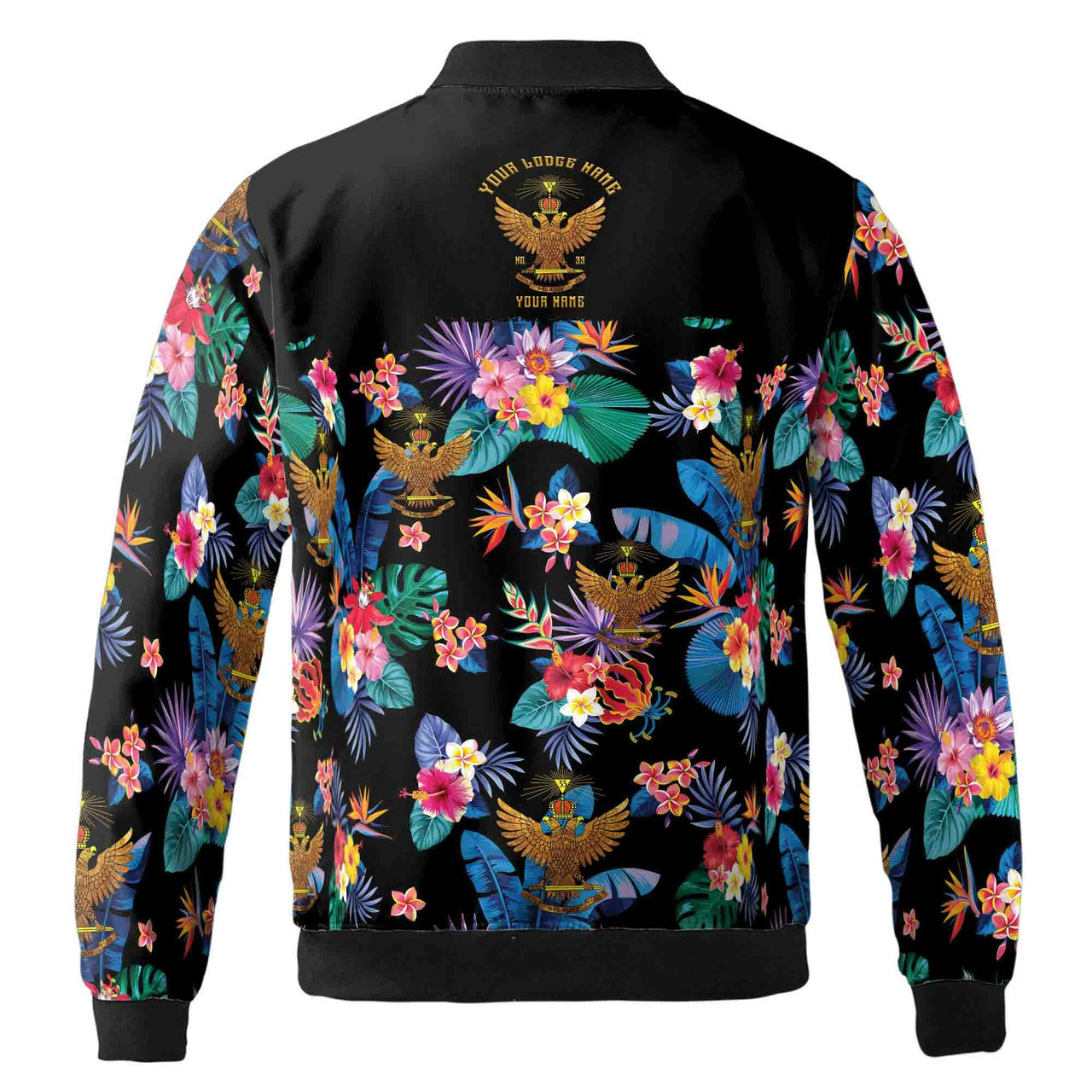 Customized Scottish Rite 33 Colorful Palm Leaf Bomber Jacket S-5XL - FUKAMASONIC