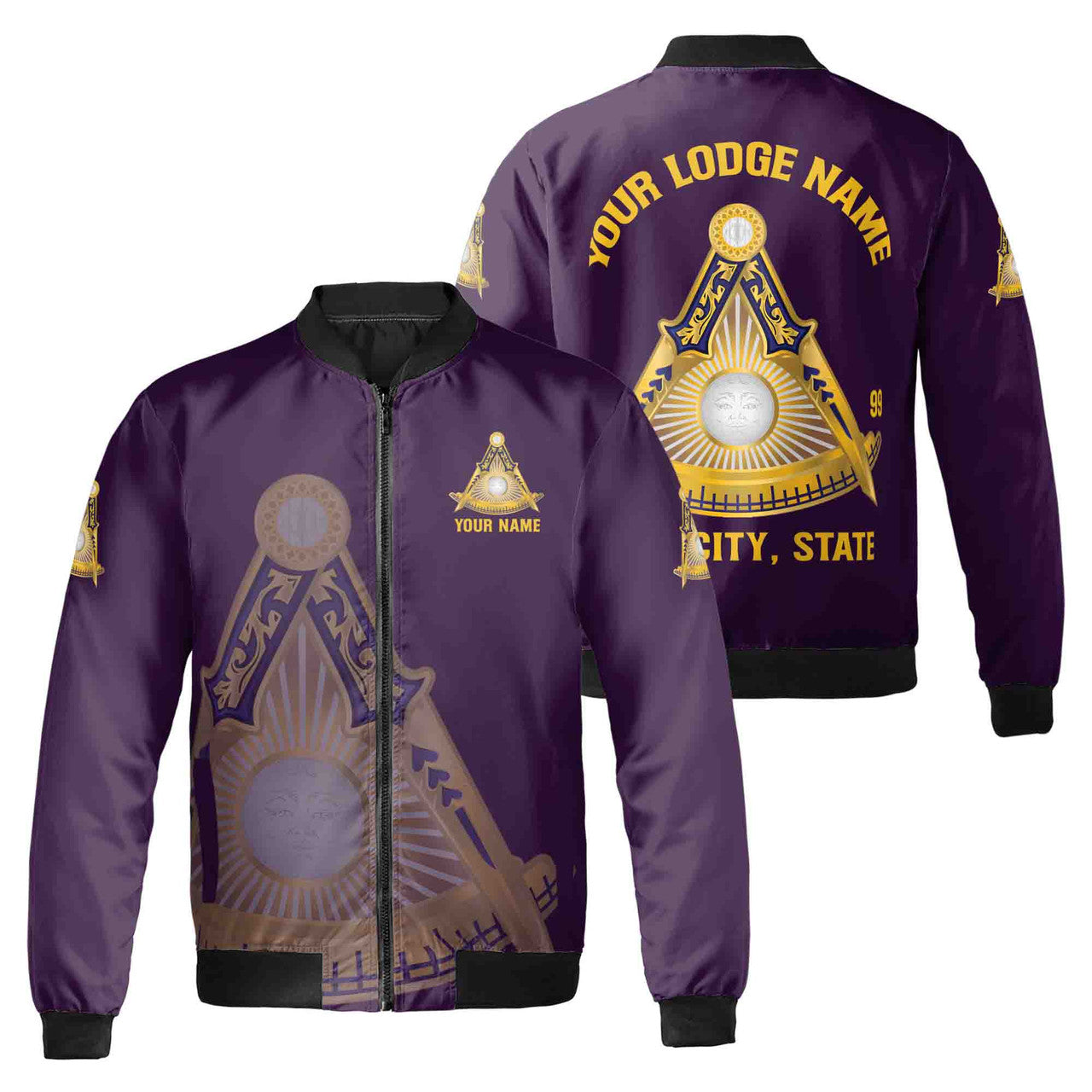 Customized Freemasonry Past Master Masonic Bomber Jacket S-5XL - FUKAMASONIC