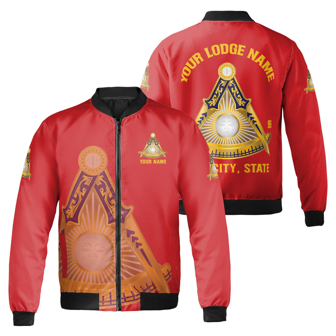 Customized Freemasonry Past Master Masonic Bomber Jacket S-5XL - FUKAMASONIC