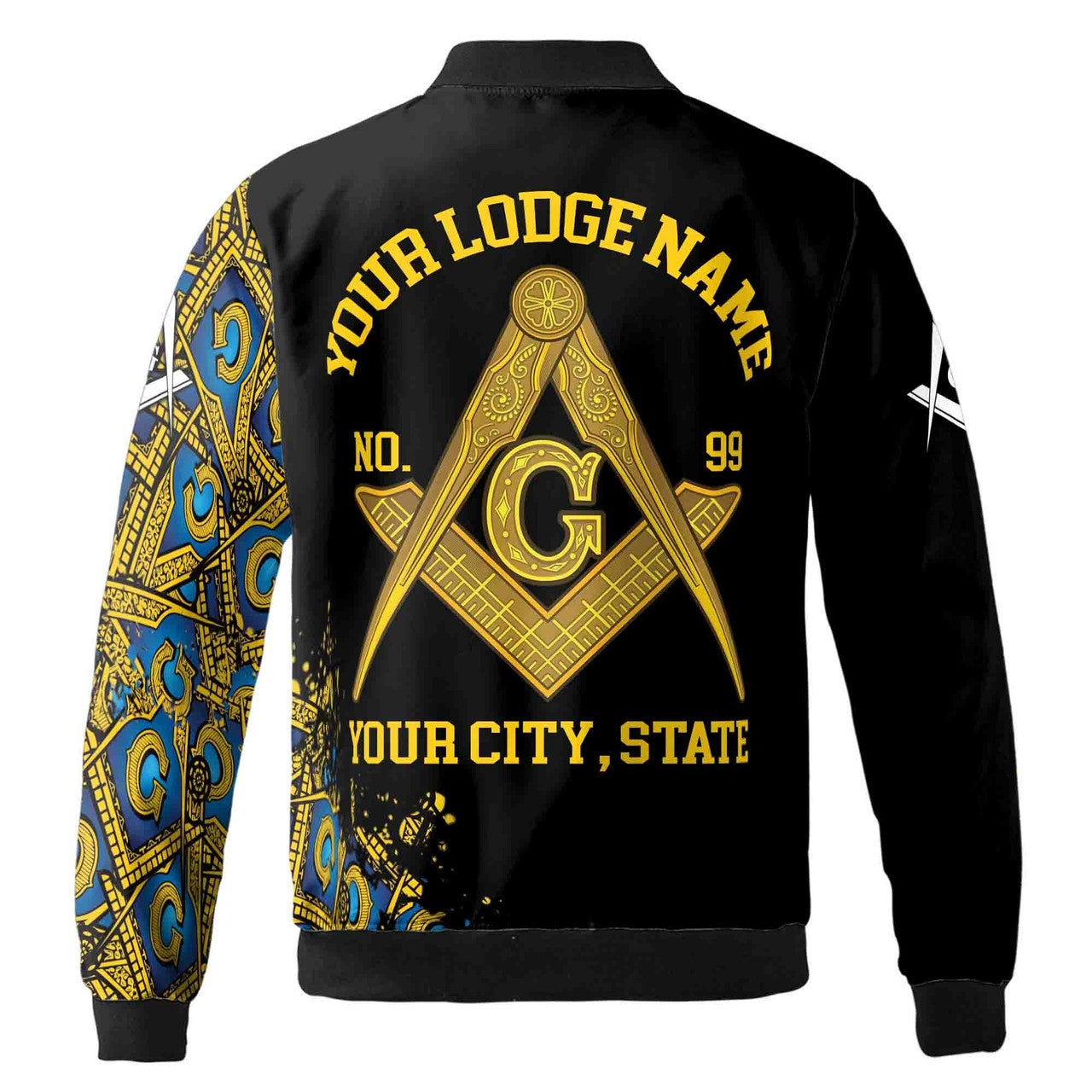 Customized Blue Lodge Master Mason Mansonic Bomber Jacket S-5XL - FUKAMASONIC