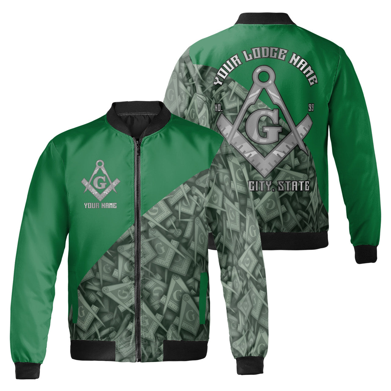 Customized Masonry Master Mason Multi-color Bomber Jacket S-5XL - FUKAMASONIC