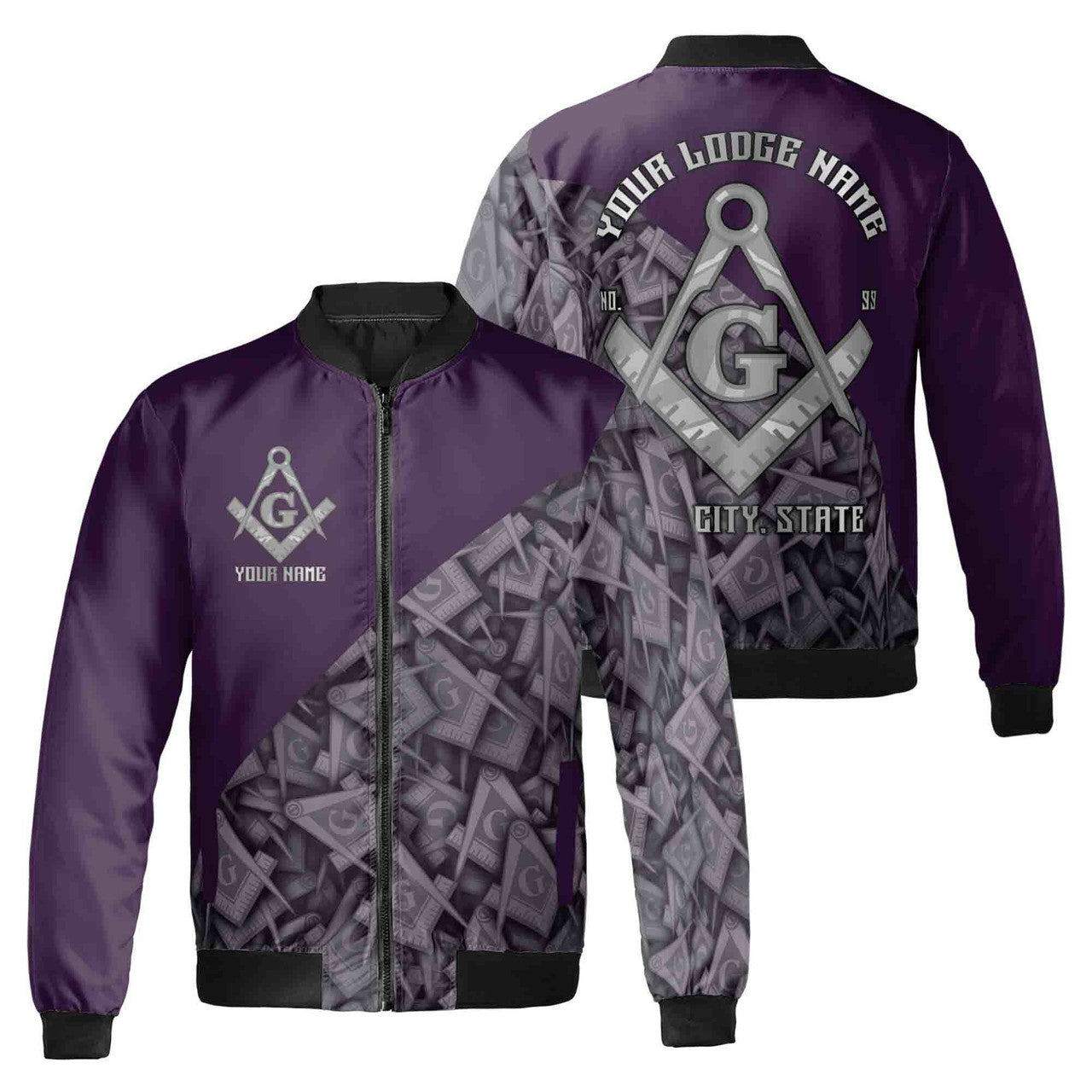 Customized Masonry Master Mason Multi-color Bomber Jacket S-5XL - FUKAMASONIC