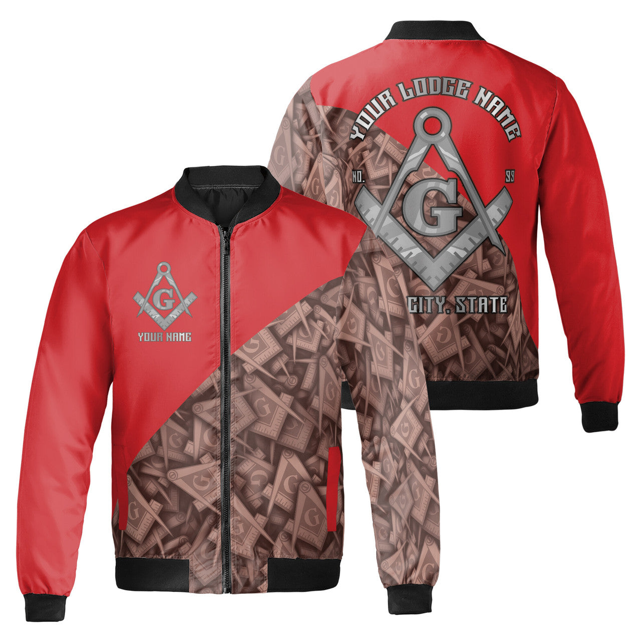 Customized Masonry Master Mason Multi-color Bomber Jacket S-5XL - FUKAMASONIC