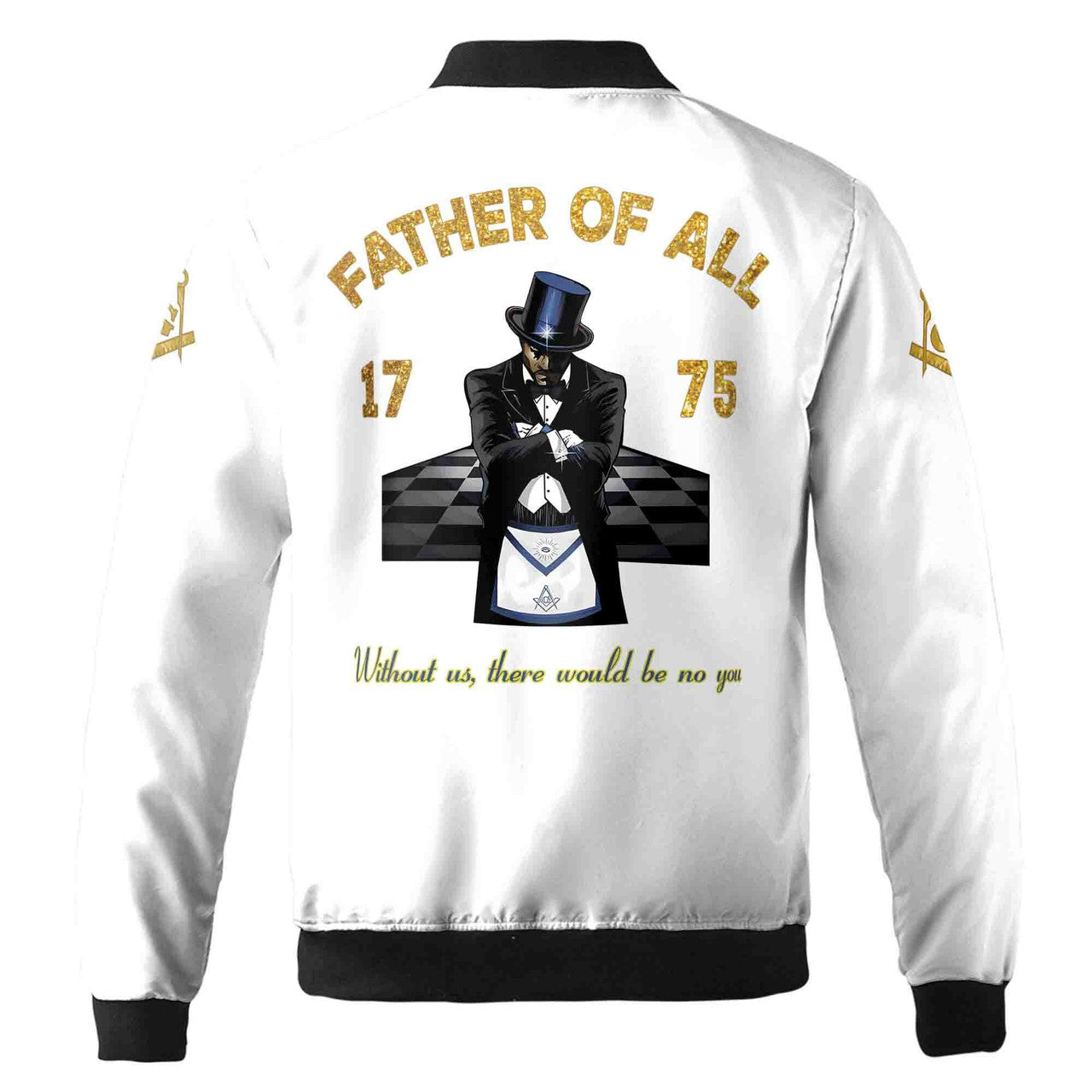 Personalized Freemason Father Of All Golden Line Bomber Jacket S-5XL - FUKAMASONIC