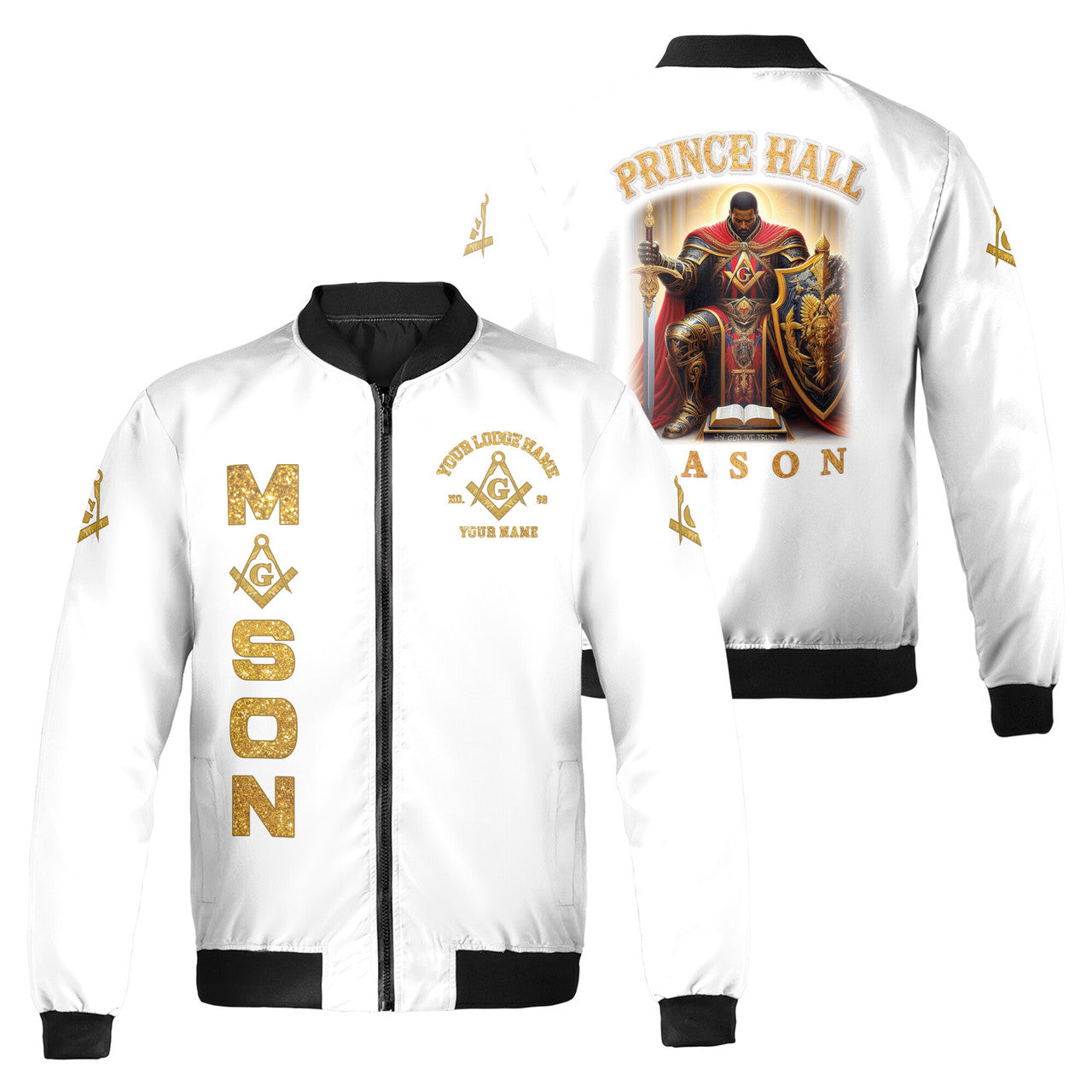 Customized Mason Prince Hall F&A.M Bomber Jacket S-5XL - FUKAMASONIC