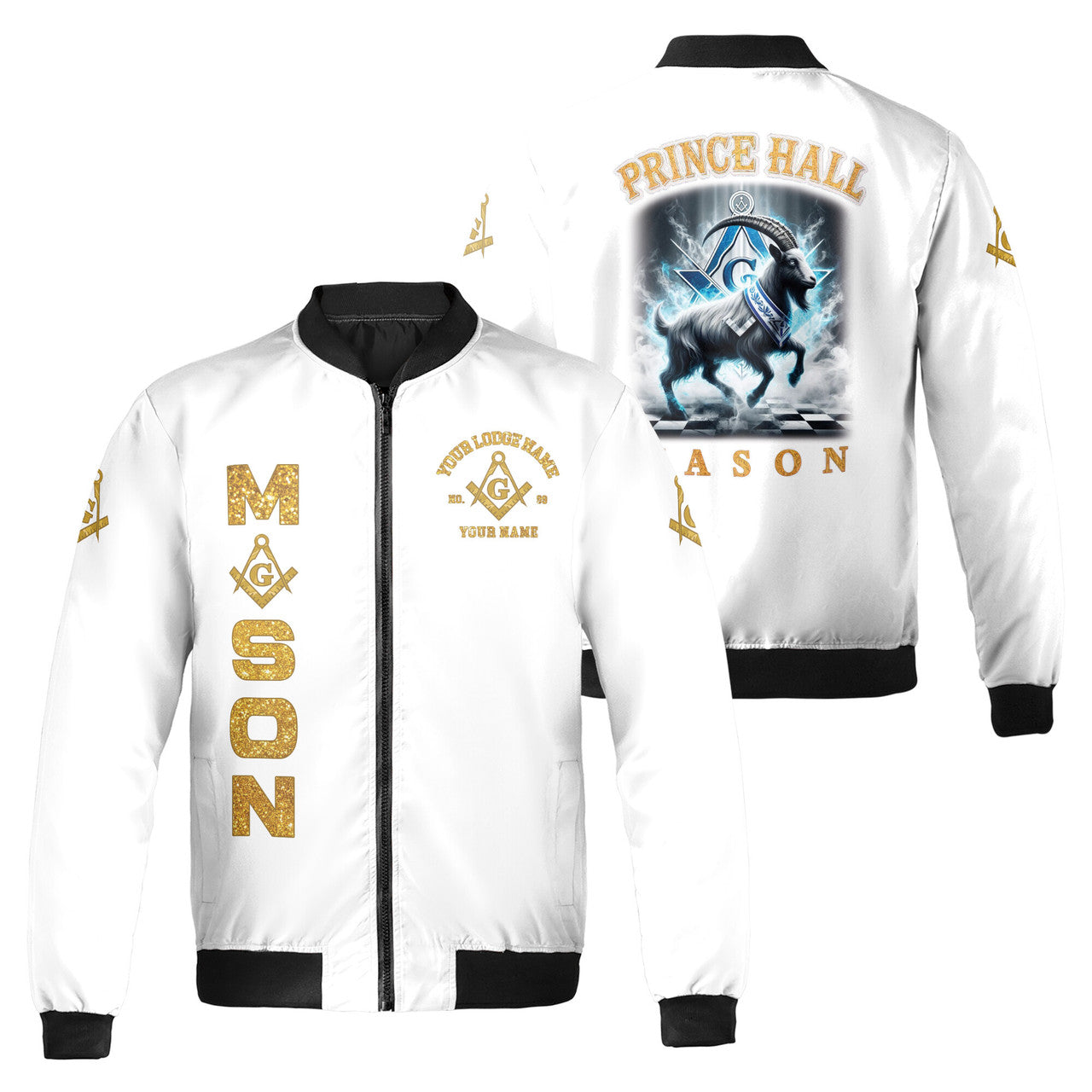 Personalized Freemason Prince Hall Custom Bomber Jacket S-5XL - FUKAMASONIC