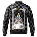 Personalized Blue Lodge Freemasonry With Caro Pattern Bomber Jacket S-5XL - FUKAMASONIC