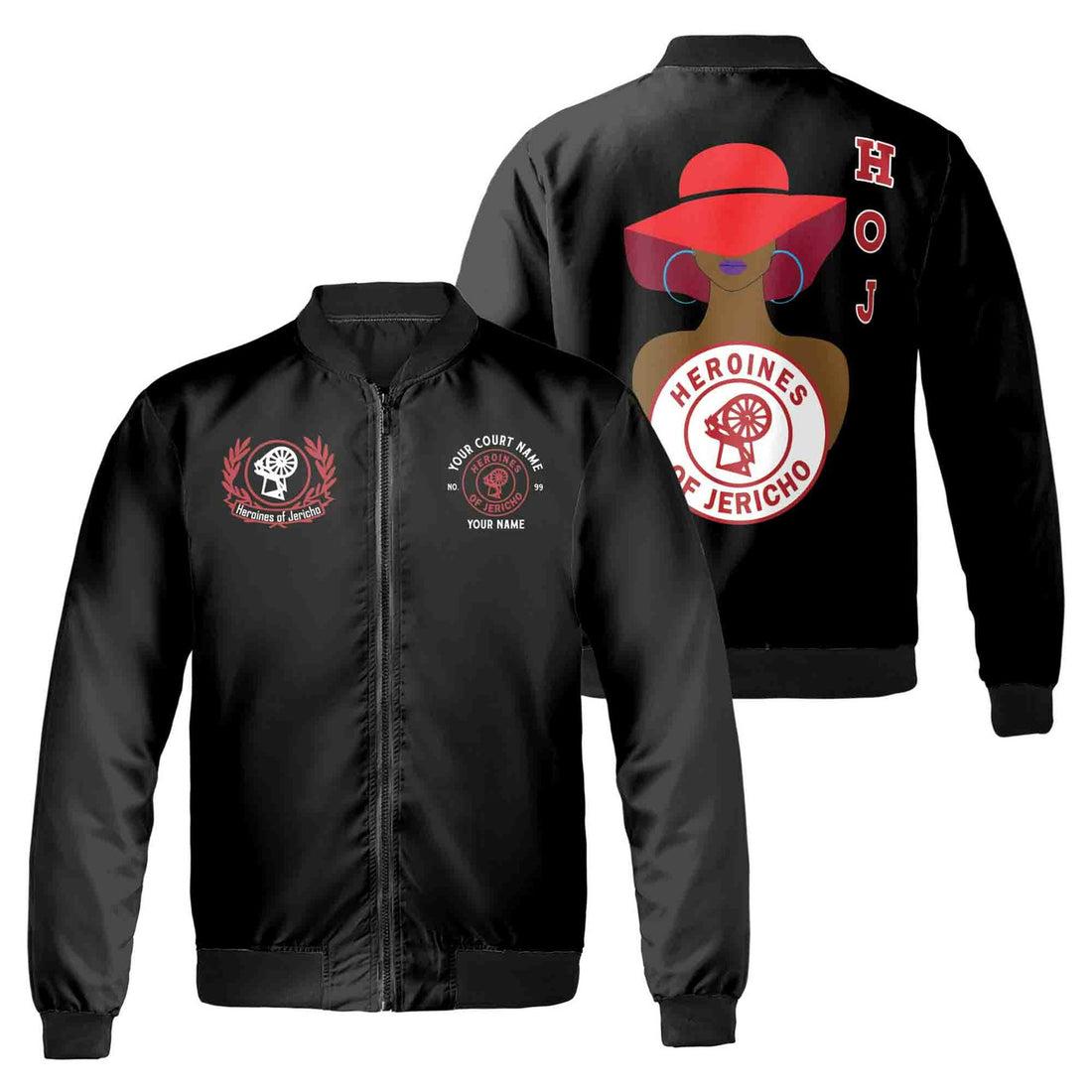 Personalized HOJ Lady Heroines of Jericho Freemason Bomber Jacket S-5XL - FUKAMASONIC
