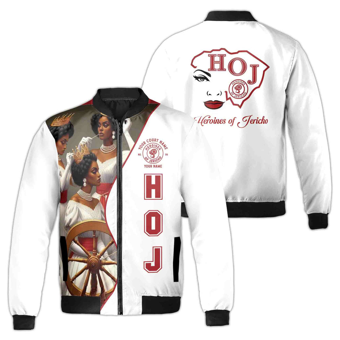 Customized Heroines of Jericho State Map Line Custom Bomber Jacket S-5XL - FUKAMASONIC