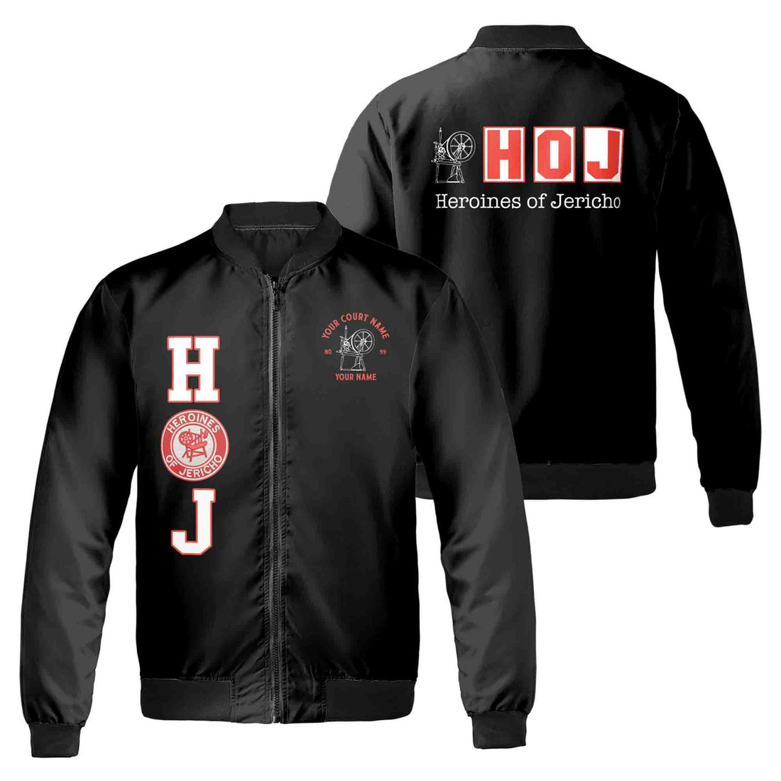 Customized Heroines of Jericho Black Bomber Jacket S-5XL - FUKAMASONIC