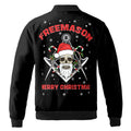 Peronalized Freemason Merry X-mas with Santa Skull Mason Bomber Jacket S-5XL - FUKAMASONIC