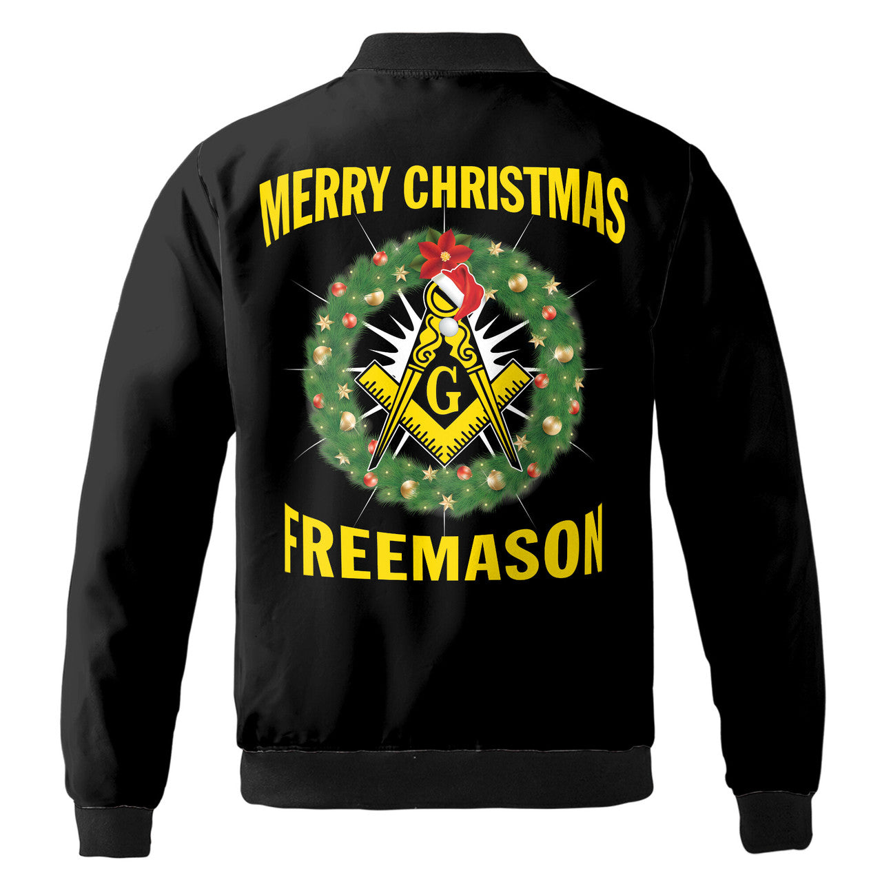Personalized Merry Christmas Masonic Xmas Is Coming Freemasonry Bomber Jacket S-5XL - FUKAMASONIC