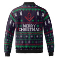 Customized Freemason Mason Christmas Pattern Bomber Jacket S-5XL - FUKAMASONIC