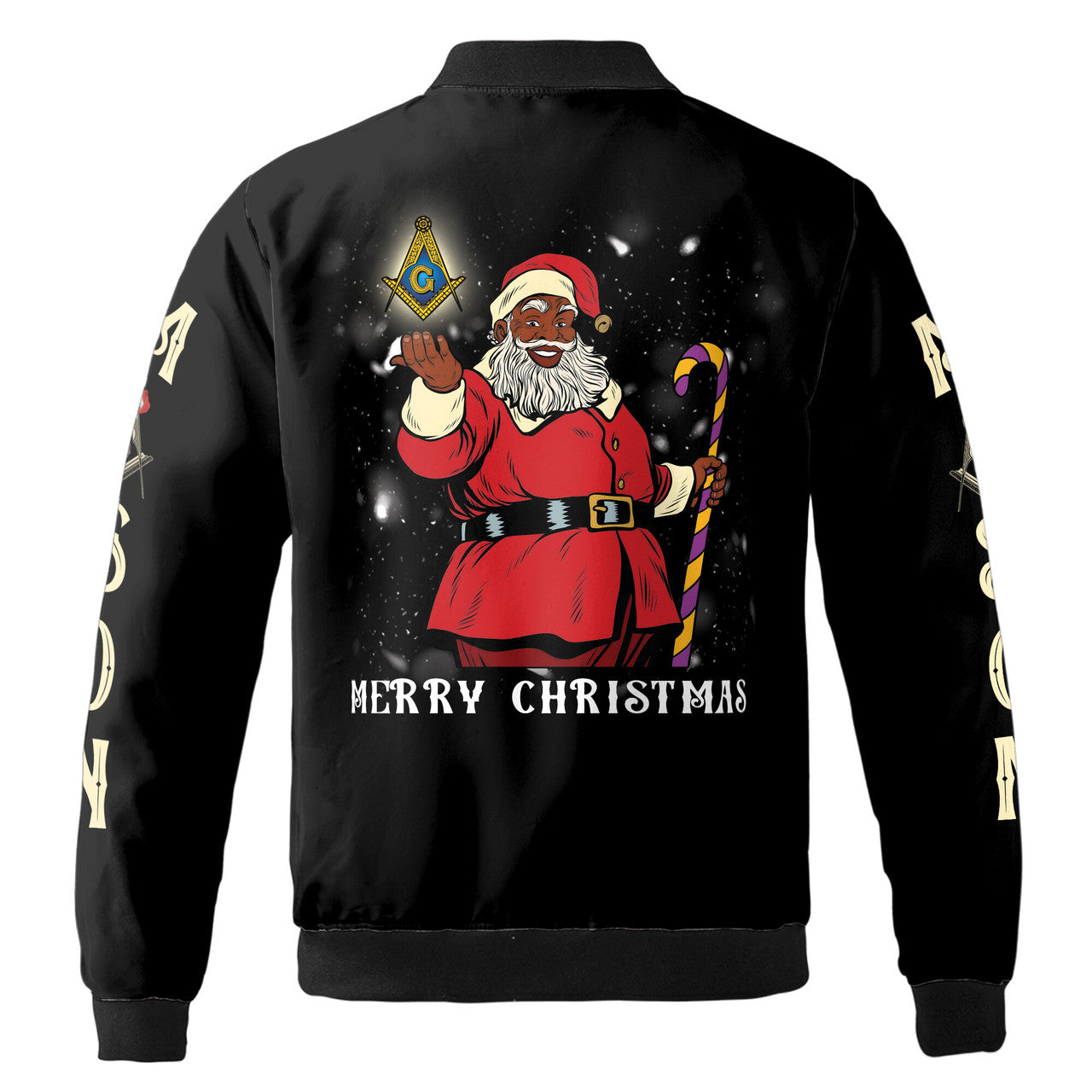 Customized Santa Claus Ho Ho Ho Merry Christmas Freemason Bomber Jacket S-5XL - FUKAMASONIC