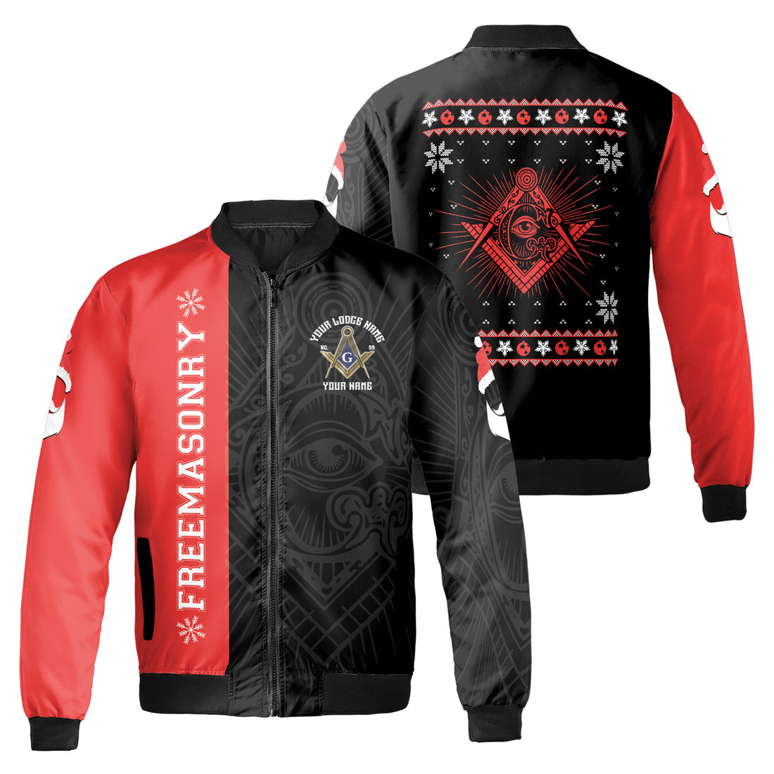 Personalized Merry Christmas Mason Its Time To Celebrate Bomber Jacket S-5XL - FUKAMASONIC