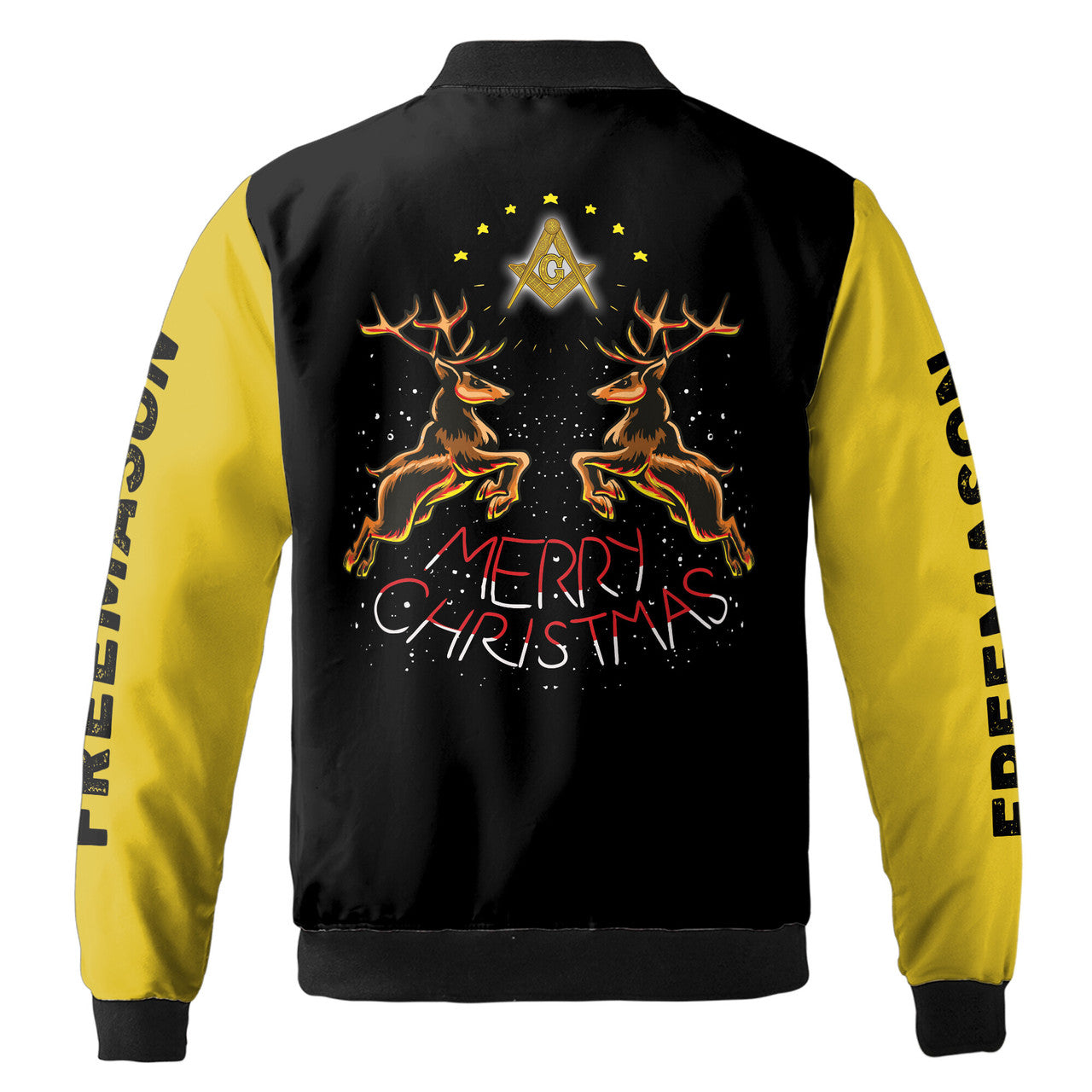 Customized Merry Christmas Winter Freemasonry Bomber Jacket S-5XL - FUKAMASONIC