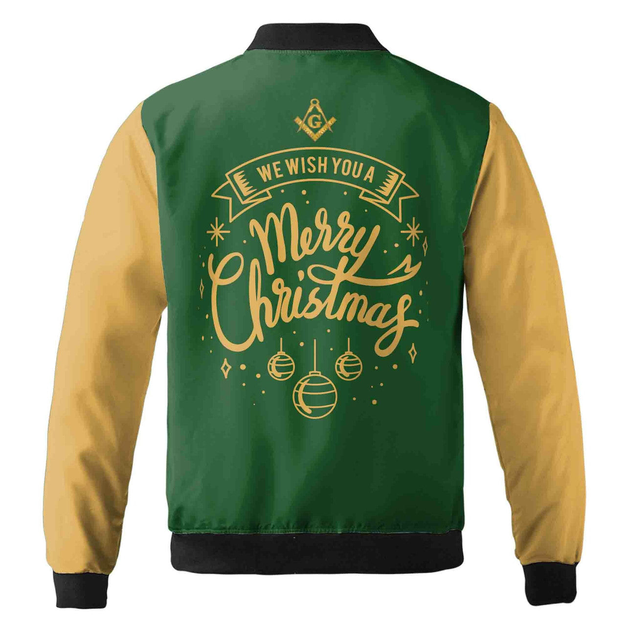 Customized We Wish You a Merry Christmas Freemasonry Bomber Jacket S-5XL - FUKAMASONIC