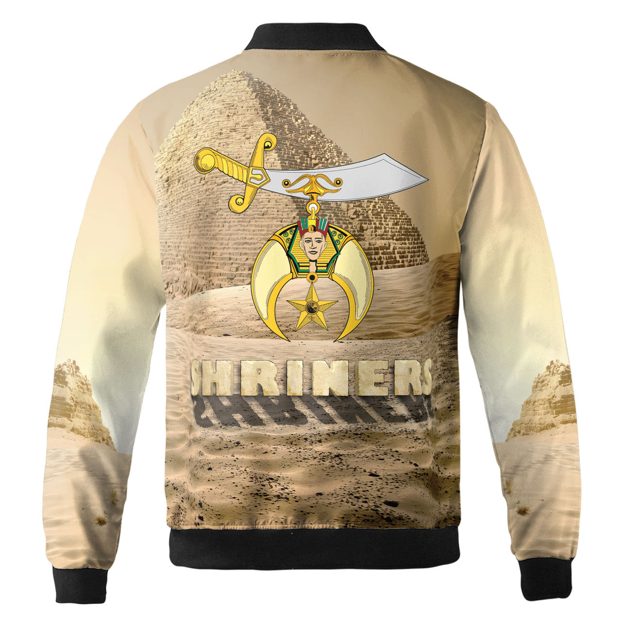 Customized Noble Shriners With Pyramid Desert Bomber Jacket S-5XL - FUKAMASONIC