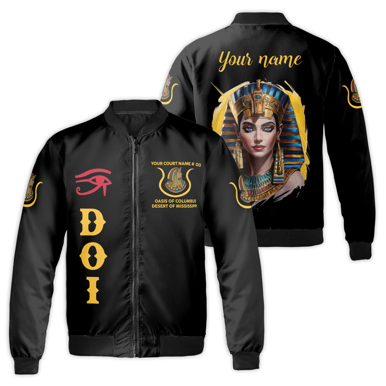 Personalized Daughters of Isis Lady Shriner DOI Bomber Jacket S-5XL - FUKAMASONIC