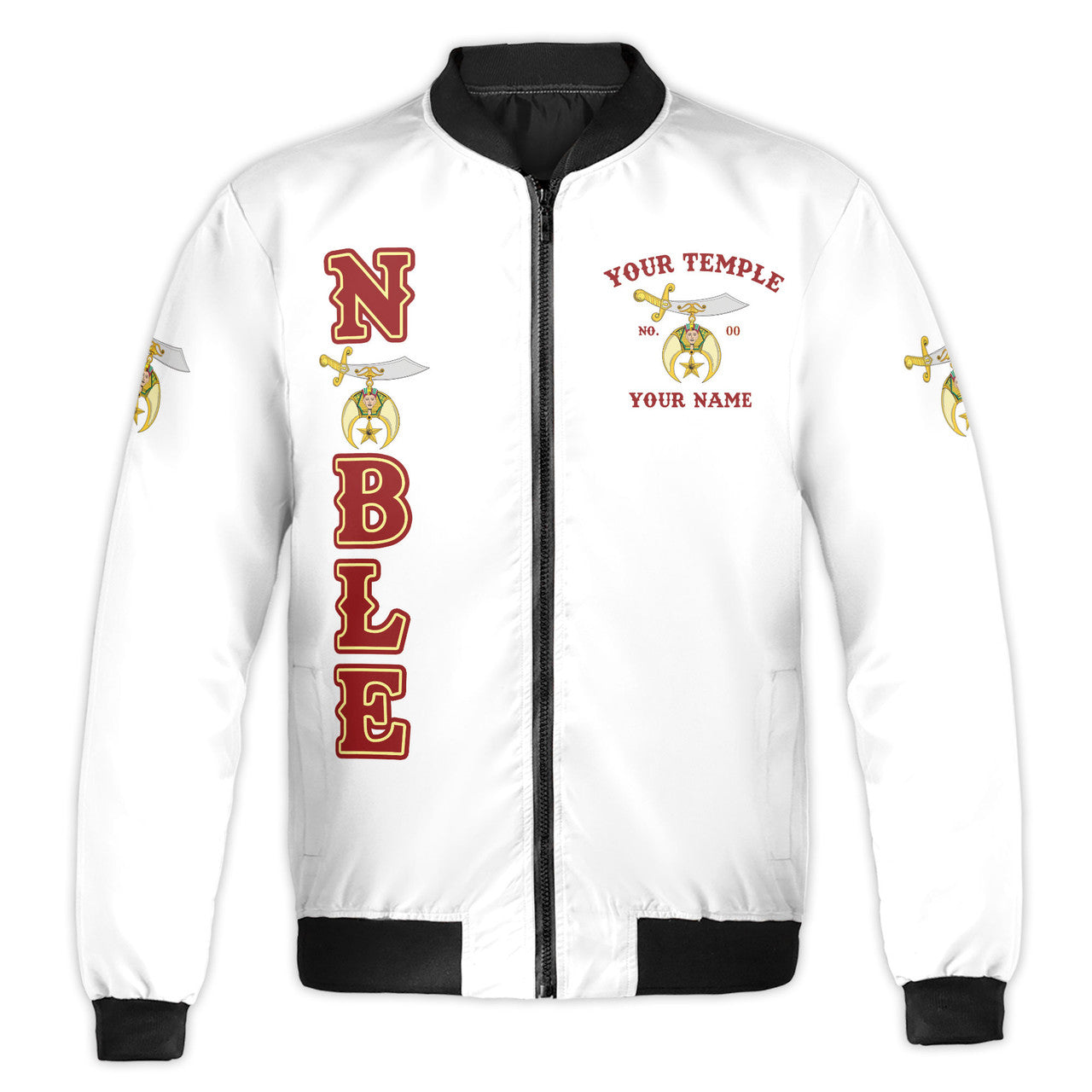 Personalized Mystic Shriner Noble Shriners Masonic Bomber Jacket S-5XL - FUKAMASONIC