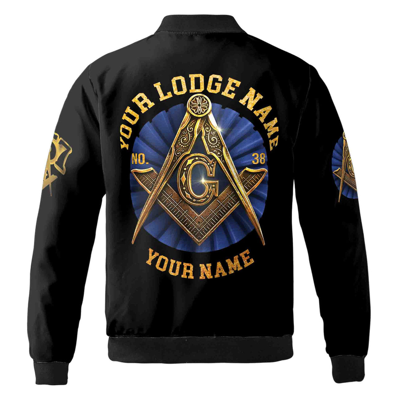 Customize Lodge Name Name and Number Freemasonry Masonic Symbol Unisex Bomber Jacket S-5XL - FUKAMASONIC