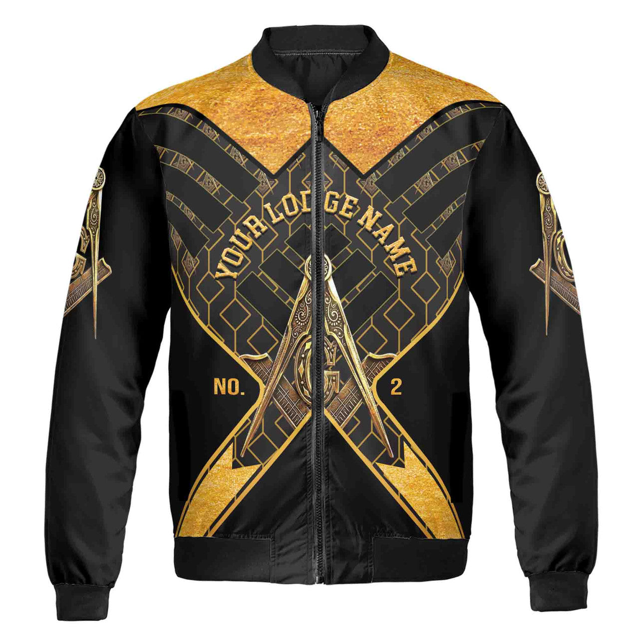 Customize Name, Lodge Name and Number Freemasonry Masonic Unisex Bomber Jacket S-5XL - FUKAMASONIC